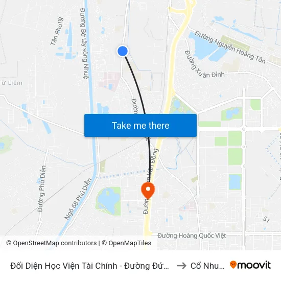 Đối Diện Học Viện Tài Chính - Đường Đức Thắng to Cổ Nhuế 1 map