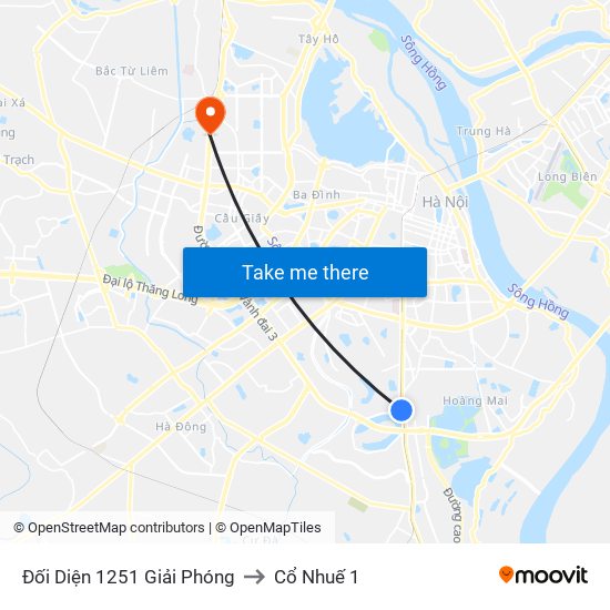 Đối Diện 1251 Giải Phóng to Cổ Nhuế 1 map