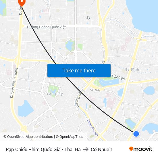 Rạp Chiếu Phim Quốc Gia - Thái Hà to Cổ Nhuế 1 map