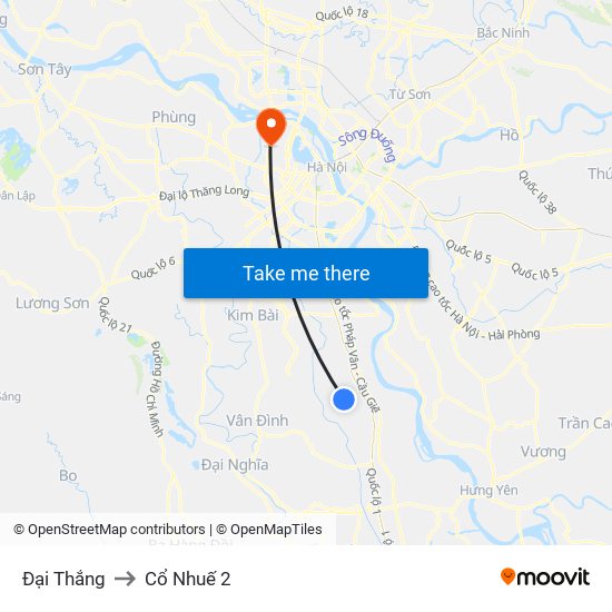 Đại Thắng to Cổ Nhuế 2 map