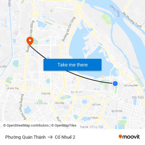 Phường Quán Thánh to Cổ Nhuế 2 map