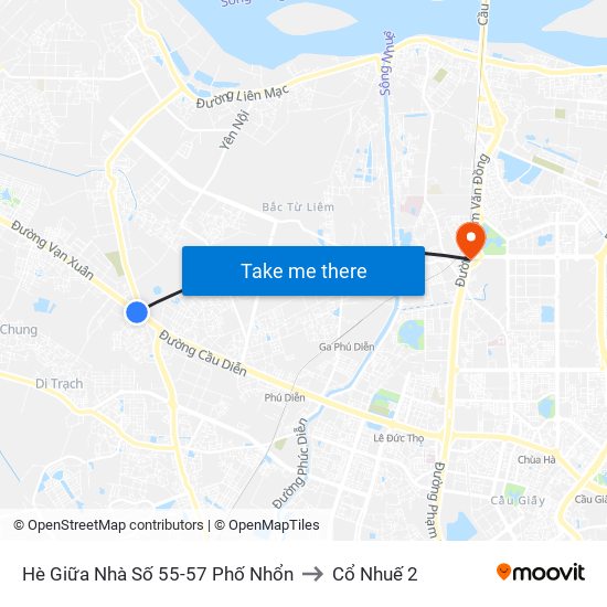 Hè Giữa Nhà Số 55-57 Phố Nhổn to Cổ Nhuế 2 map