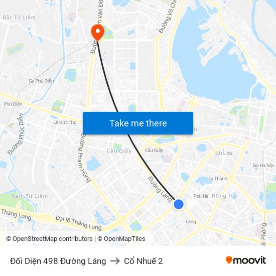 Đối Diện 498 Đường Láng to Cổ Nhuế 2 map