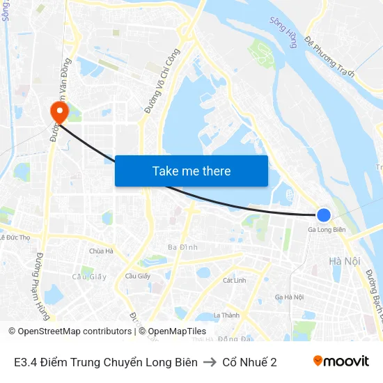 E3.4 Điểm Trung Chuyển Long Biên to Cổ Nhuế 2 map
