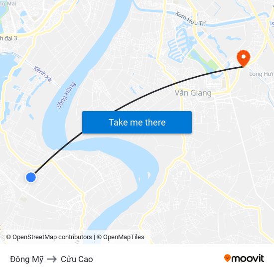 Đông Mỹ to Cửu Cao map