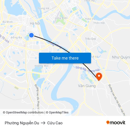 Phường Nguyễn Du to Cửu Cao map