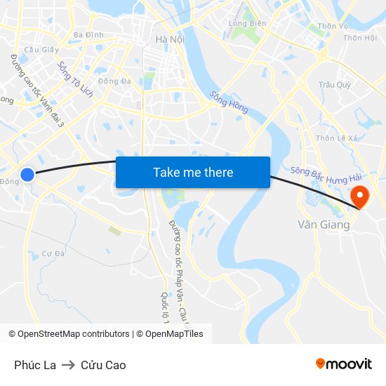 Phúc La to Cửu Cao map