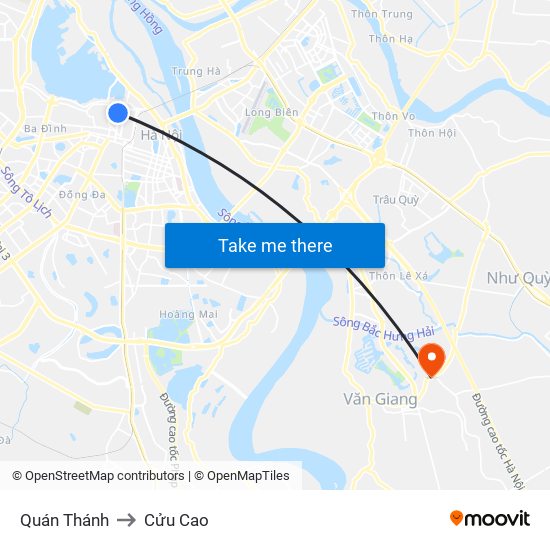 Quán Thánh to Cửu Cao map