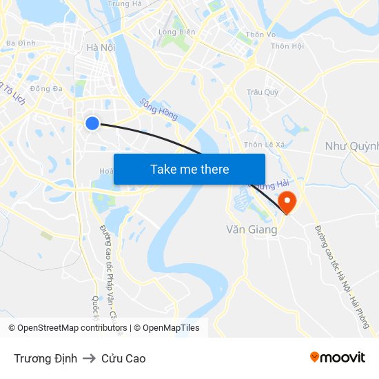 Trương Định to Cửu Cao map