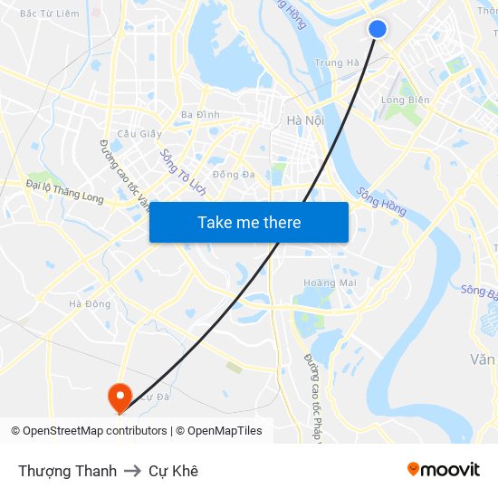 Thượng Thanh to Cự Khê map