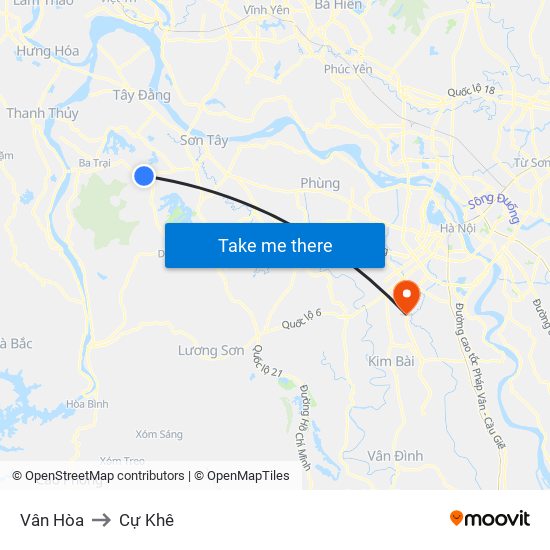 Vân Hòa to Cự Khê map