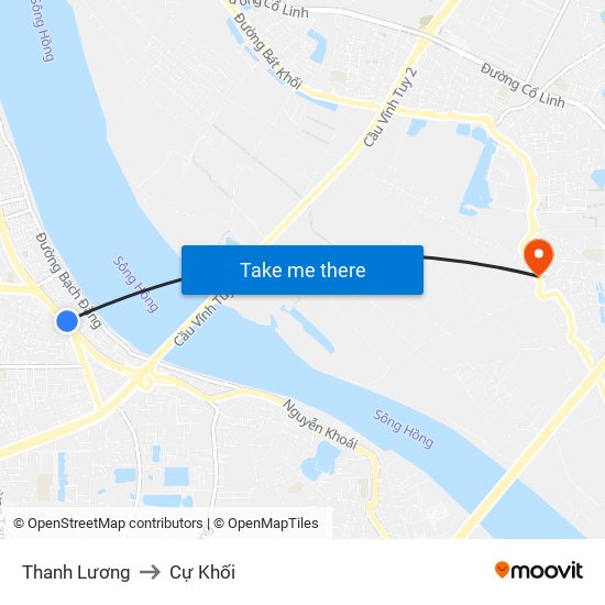 Thanh Lương to Cự Khối map