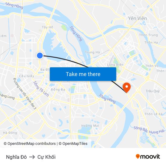 Nghĩa Đô to Cự Khối map