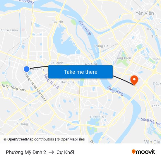 Phường Mỹ Đình 2 to Cự Khối map