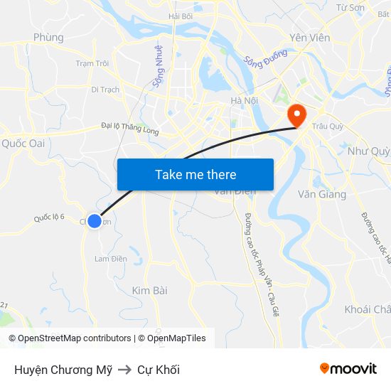 Huyện Chương Mỹ to Cự Khối map