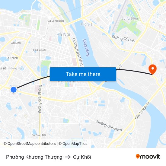 Phường Khương Thượng to Cự Khối map