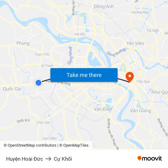 Huyện Hoài Đức to Cự Khối map