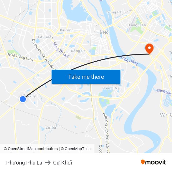 Phường Phú La to Cự Khối map