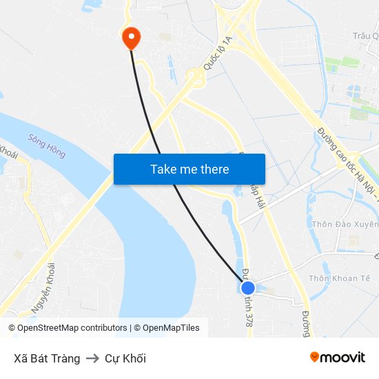 Xã Bát Tràng to Cự Khối map