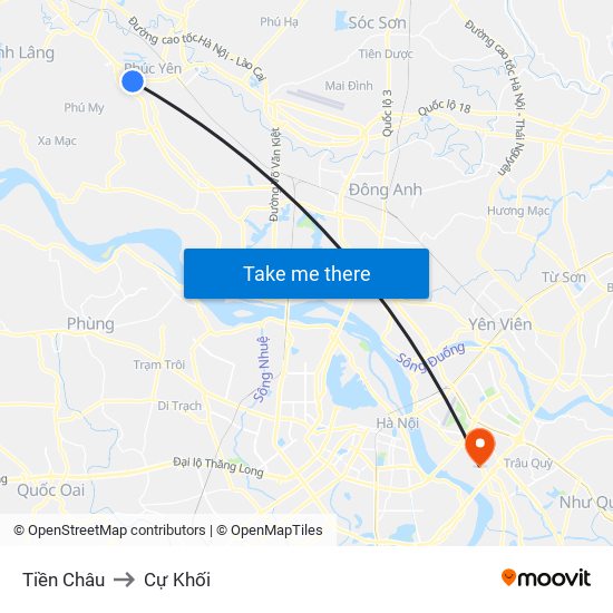 Tiền Châu to Cự Khối map