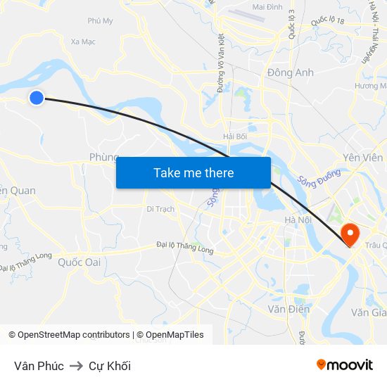 Vân Phúc to Cự Khối map