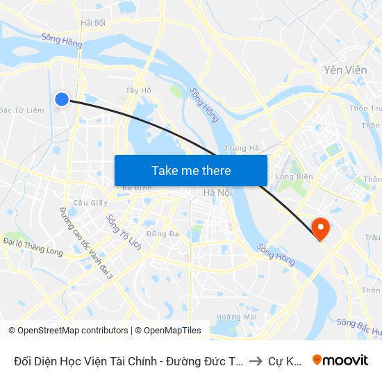 Đối Diện Học Viện Tài Chính - Đường Đức Thắng to Cự Khối map