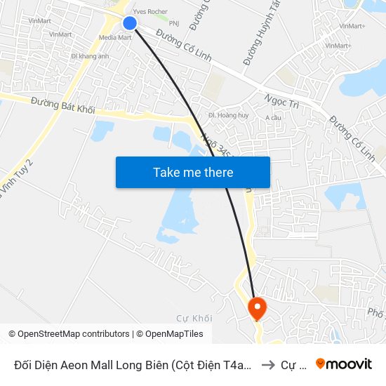 Đối Diện Aeon Mall Long Biên (Cột Điện T4a/2a-B Đường Cổ Linh) to Cự Khối map