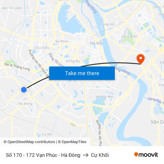 Số 170 - 172 Vạn Phúc - Hà Đông to Cự Khối map