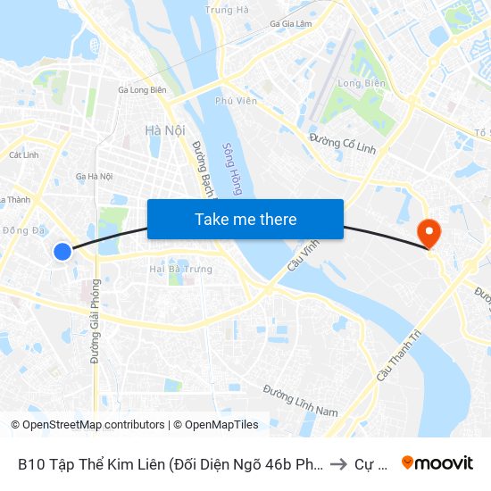 B10 Tập Thể Kim Liên (Đối Diện Ngõ 46b Phạm Ngọc Thạch) to Cự Khối map
