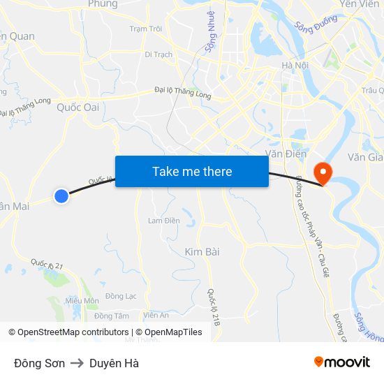 Đông Sơn to Duyên Hà map