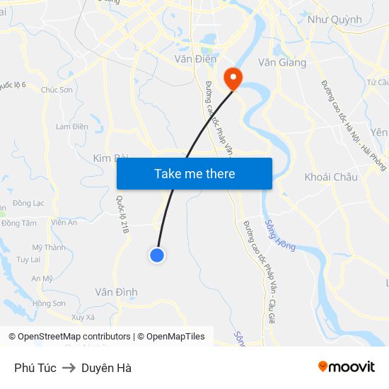 Phú Túc to Duyên Hà map