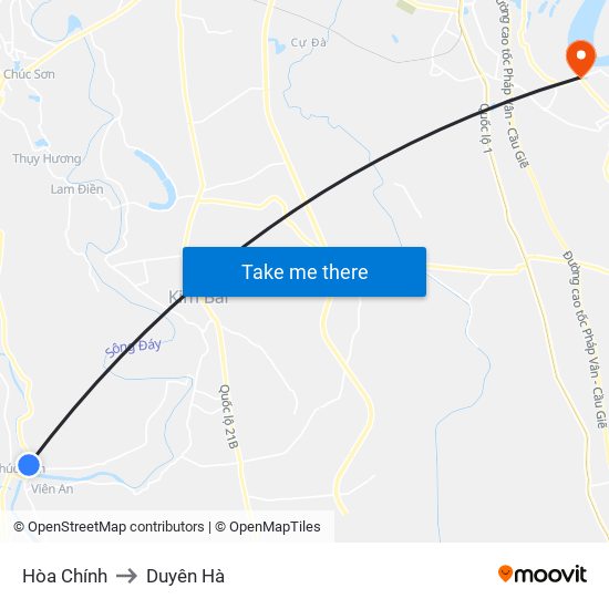 Hòa Chính to Duyên Hà map