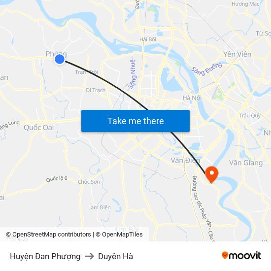 Huyện Đan Phượng to Duyên Hà map