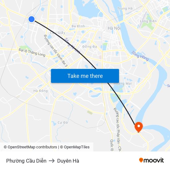 Phường Cầu Diễn to Duyên Hà map