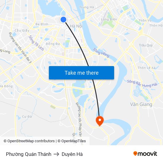 Phường Quán Thánh to Duyên Hà map