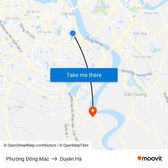 Phường Đống Mác to Duyên Hà map