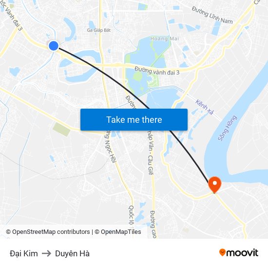 Đại Kim to Duyên Hà map