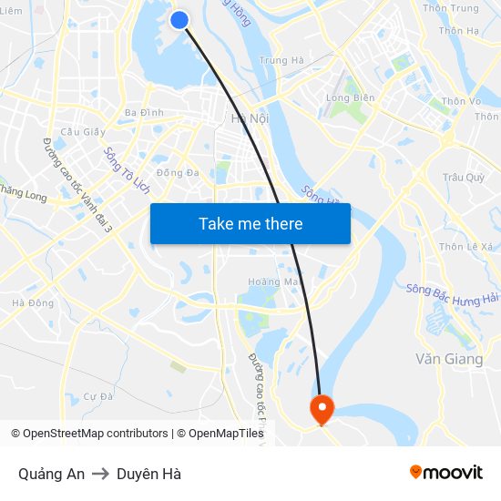 Quảng An to Duyên Hà map