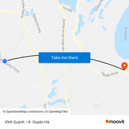 Vĩnh Quỳnh to Duyên Hà map