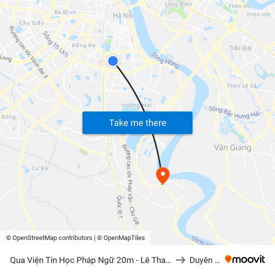 Qua Viện Tin Học Pháp Ngữ 20m - Lê Thanh Nghị to Duyên Hà map