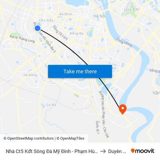 Nhà Ct5 Kđt Sông Đà Mỹ Đình - Phạm Hùng to Duyên Hà map