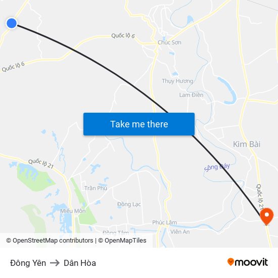 Đông Yên to Dân Hòa map