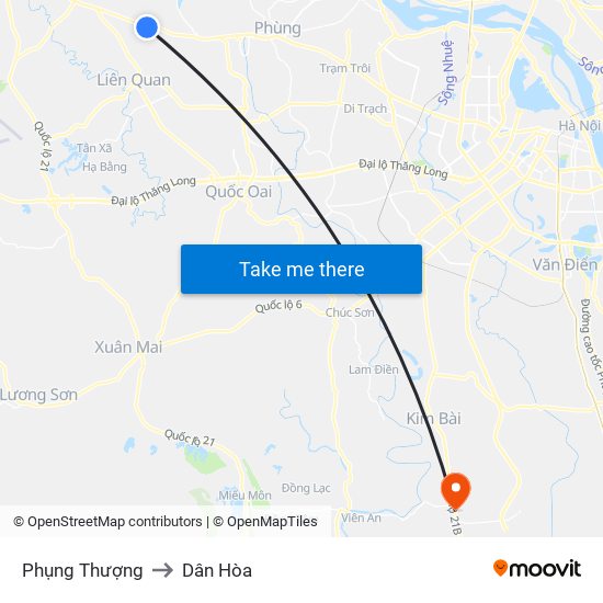 Phụng Thượng to Dân Hòa map