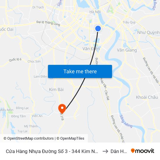 Cửa Hàng Nhựa Đường Số 3 - 344 Kim Ngưu to Dân Hòa map