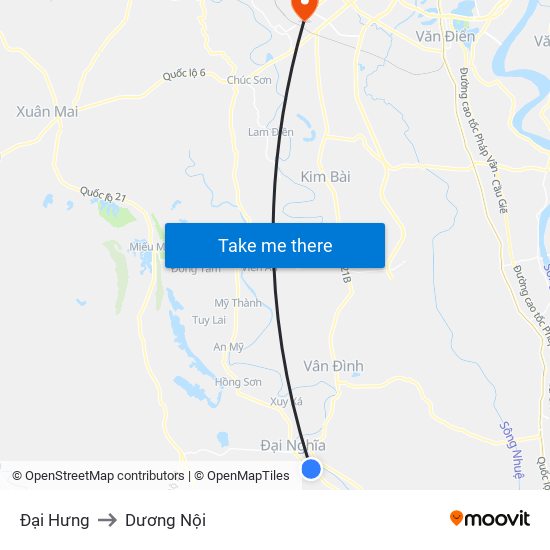 Đại Hưng to Dương Nội map