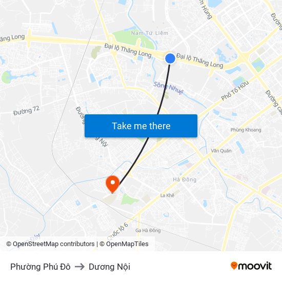 Phường Phú Đô to Dương Nội map