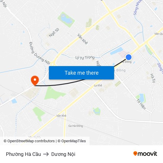 Phường Hà Cầu to Dương Nội map