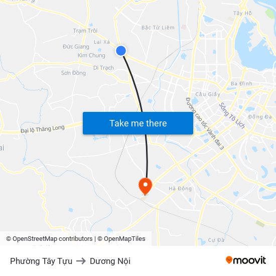 Phường Tây Tựu to Dương Nội map