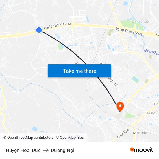 Huyện Hoài Đức to Dương Nội map