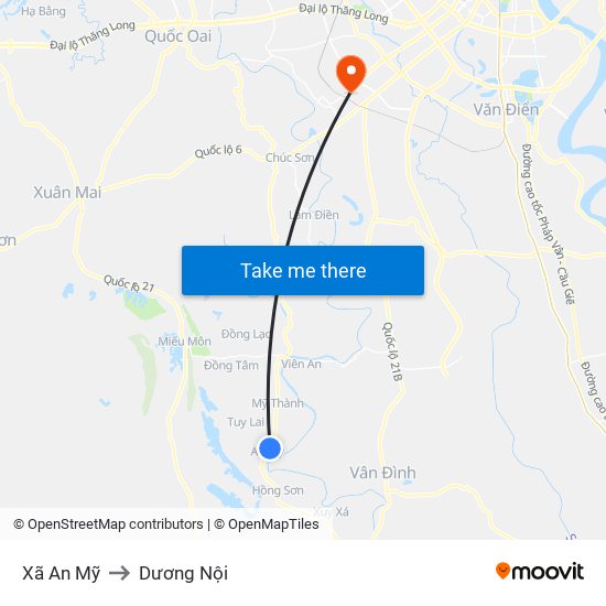 Xã An Mỹ to Dương Nội map